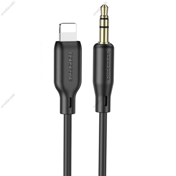 Аудіокабель AUX-кабель аудіоадаптер Borofone BL18 Lightning to 3.5mm Black
