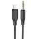 Аудіокабель AUX-кабель аудіоадаптер Borofone BL18 Lightning to 3.5mm Black