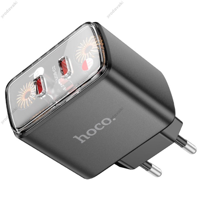 Мережевий зарядний пристрій Hoco CS43A Smart charger Type-C cable 45W Black