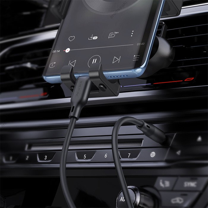 Аудіокабель AUX-кабель аудіоадаптер Borofone BL18 Lightning to 3.5mm Black