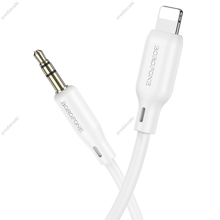 Аудіокабель AUX-кабель аудіоадаптер Borofone BL18 Lightning to 3.5mm White