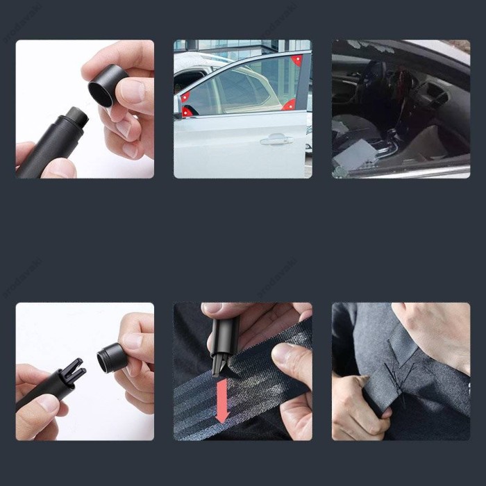 Автомобільний молоток - ніж для ремнів безпеки Baseus Sharp Tool Safety Hammer Dark grey CRSFH-0G