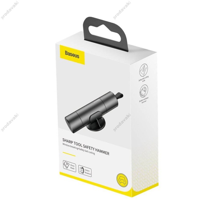 Автомобільний молоток - ніж для ремнів безпеки Baseus Sharp Tool Safety Hammer Dark grey CRSFH-0G