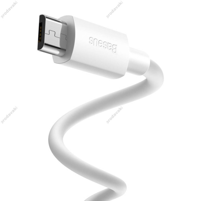 USB кабель Baseus Simple Wisdom Data Cable Kit USB to Micro 2.1A (2PCS/Set) 1.5m White TZCAMZJ-02