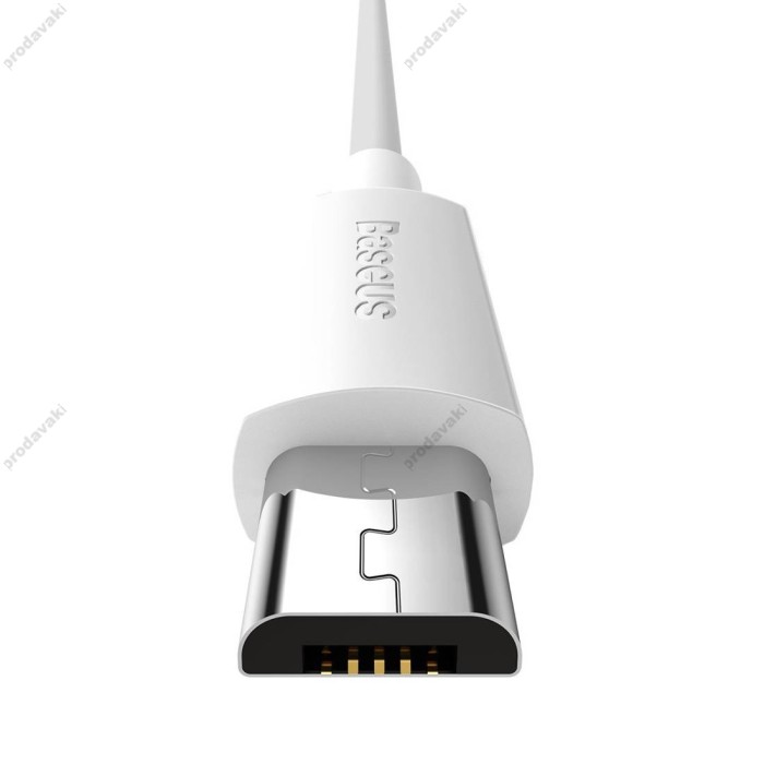 USB кабель Baseus Simple Wisdom Data Cable Kit USB to Micro 2.1A (2PCS/Set) 1.5m White TZCAMZJ-02