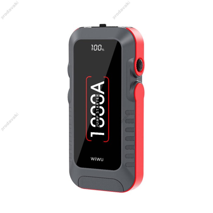 Пусковий зарядний пристрій бустер Wiwu Wi-JS001 Car Battery Emergency Booster піковий 1000A 10000 mAh Black