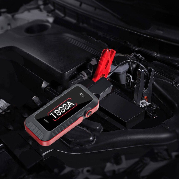 Пусковий зарядний пристрій бустер Wiwu Wi-JS001 Car Battery Emergency Booster піковий 1000A 10000 mAh Black