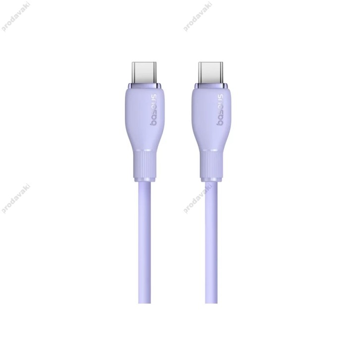 Кабель Baseus Pudding Series Fast Charging Cable Type-C to Type-C 100W 5A 1.2m Purple P10355702511-00