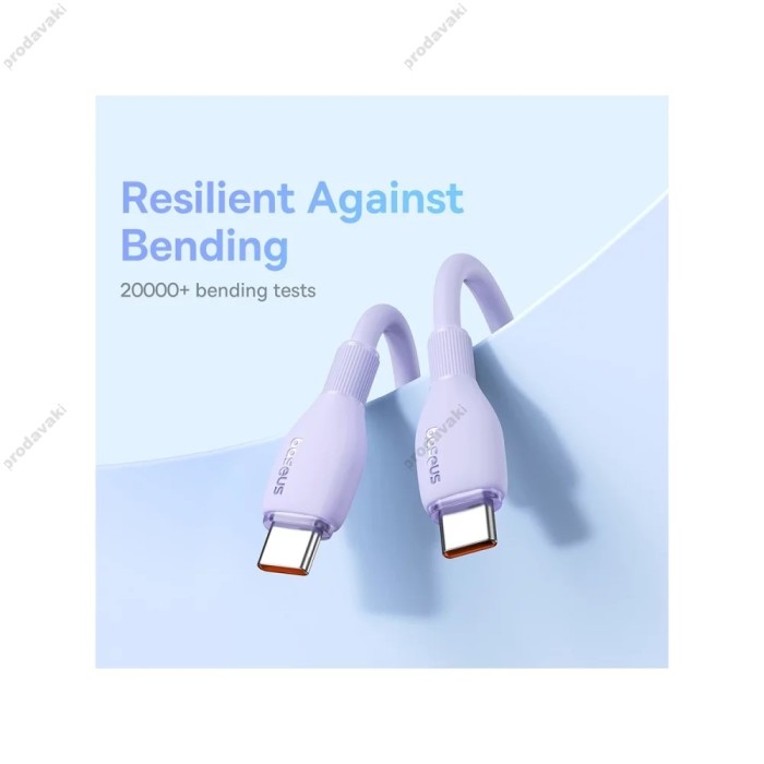 Кабель Baseus Pudding Series Fast Charging Cable Type-C to Type-C 100W 5A 2m Purple P10355702511-01
