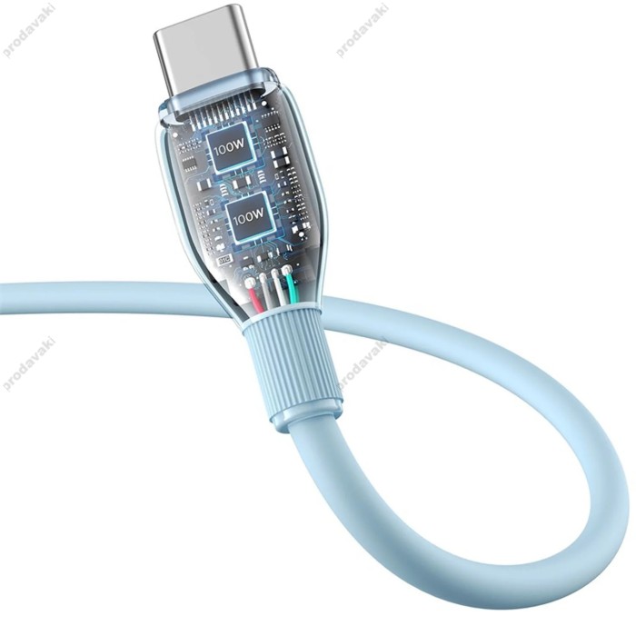 Кабель Baseus Pudding Series Fast Charging Cable USB to Type-C 100W 6A 1.2m Blue P10355703311-00