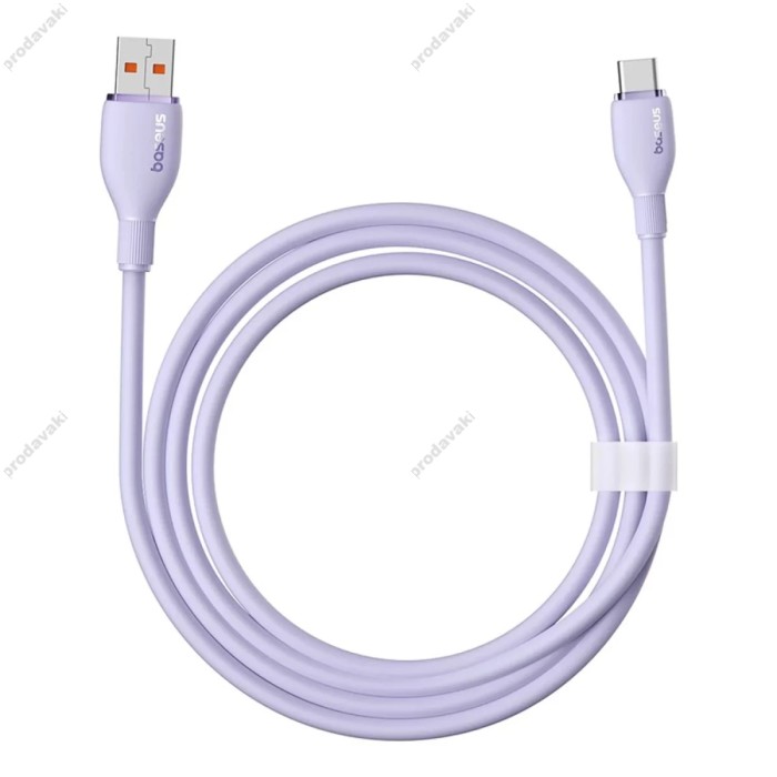 Кабель Baseus Pudding Series Fast Charging Cable USB to Type-C 100W 6A 2m Purple P10355703511-01