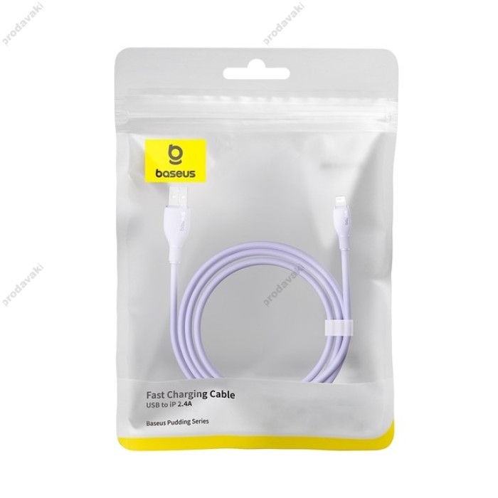 Кабель USB Baseus Pudding Series Fast Charging Cable USB to Lightning Iphone 2.4A 2m Nebula Purple P10355700511-01