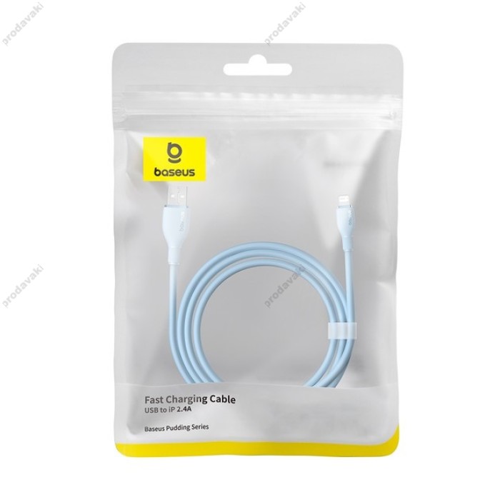Кабель USB Baseus Pudding Series Fast Charging Cable USB to Lightning Iphone 2.4A 2m Galaxy Blue P10355700311-01