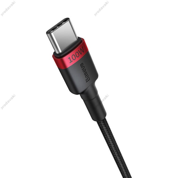 Кабель Baseus Cafule flash Charging Data Cable Type-C to Type-C 2шт 100W 2m Black-Red Black-Grey P10318306003-01