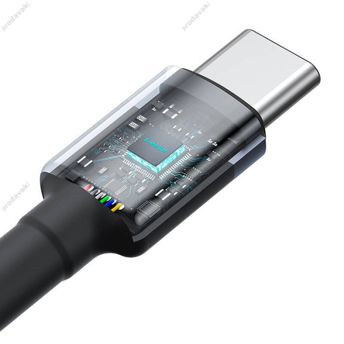 Кабель Baseus Cafule flash Charging Data Cable Type-C to Type-C 2шт 100W 2m Black-Red Black-Grey P10318306003-01