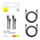 Кабель Baseus Cafule flash Charging Data Cable Type-C to Type-C 2шт 100W 1m Black-Red Black-Grey P10318306003-00