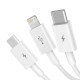 USB Кабель Baseus Superior Series Fast Charging Data Cable USB to M+L+C 3.5A 0.5m White P10320105221-01