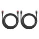 Кабель Baseus Cafule flash Charging Data Cable Type-C to Type-C 2шт 100W 2m Black-Red Black-Grey P10318306003-01