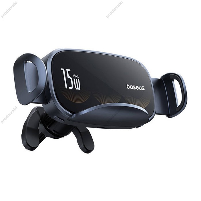 Автомобільний тримач із бездротовою зарядкою Baseus LightChaser Series Triple-Coil Wireless Charging Black C40355901111-00