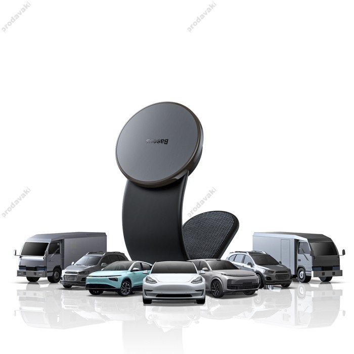 Автомобільний тримач із бездротовою зарядкою Baseus C02 Pro Series Magnetic Wireless Charging Black C40156000111-00