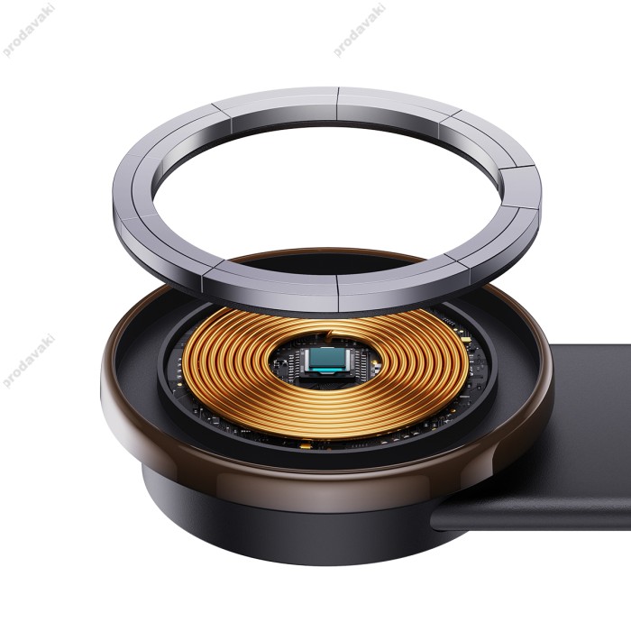 Автомобільний тримач із бездротовою зарядкою Baseus C02 Pro Series Magnetic Wireless Charging Black C40156000111-00