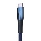 Кабель Baseus Glimmer Series Fast Charging Data Cable USB to Type-C 100W 5A 2m Blue CADH000503