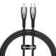 PD кабель Baseus Glimmer Series Fast Charging Data Cable Type-C to iP Lightning 20W 1m Black CADH000001