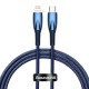 PD кабель Baseus Glimmer Series Fast Charging Data Cable Type-C to iP Lightning 20W 1m Blue CADH000003