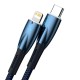 PD кабель Baseus Glimmer Series Fast Charging Data Cable Type-C to iP Lightning 20W 1m Blue CADH000003