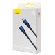 PD кабель Baseus Glimmer Series Fast Charging Data Cable Type-C to iP Lightning 20W 1m Blue CADH000003