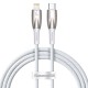 PD кабель Baseus Glimmer Series Fast Charging Data Cable Type-C to iP Lightning 20W 1m White CADH000002