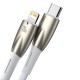 PD кабель Baseus Glimmer Series Fast Charging Data Cable Type-C to iP Lightning 20W 1m White CADH000002