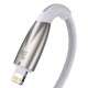 PD кабель Baseus Glimmer Series Fast Charging Data Cable Type-C to iP Lightning 20W 1m White CADH000002