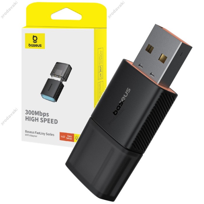 Бездротовий WiFi Адаптер Baseus FastJoy Series 300Mbps Cluster Black (B01317600111-03)