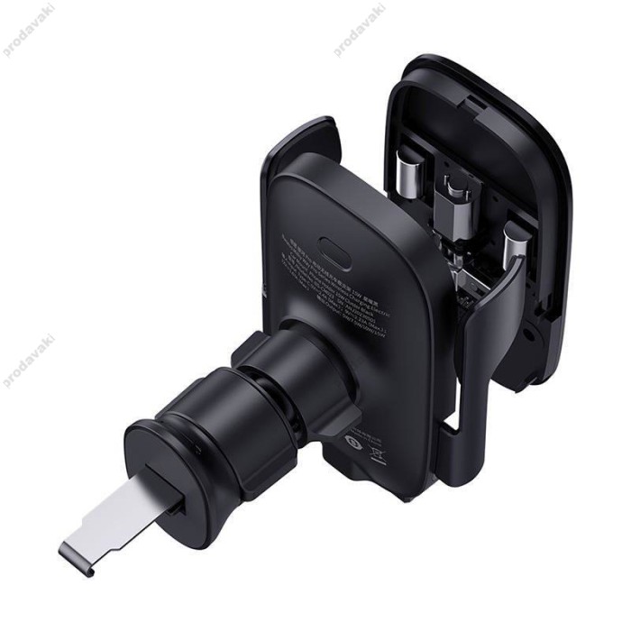 Автомобільний тримач із бездротовою зарядкою Baseus Milky Way Pro 15W Black C40357000111-00