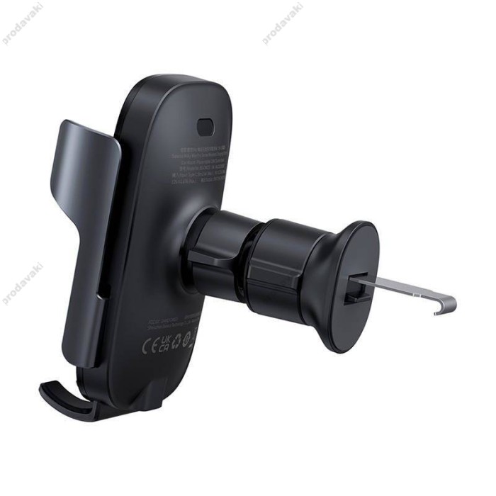 Автомобільний тримач із бездротовою зарядкою Baseus Milky Way Pro 15W Black C40357000111-00