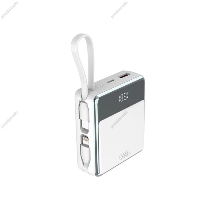 Повербанк портативний акумулятор Power bank XO PR224 fast charging dual line 10000 mAh White