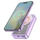 Повербанк портативний акумулятор Power Bank Hoco Q14A MagSafe Ice Crystal magnetic PD 20W 10000 mAh Purple