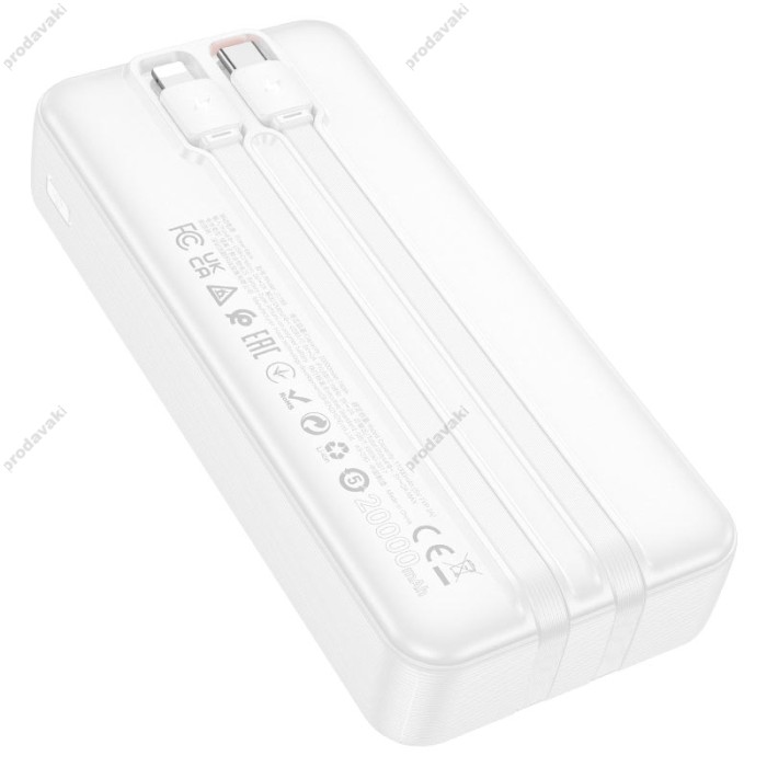 Повербанк портативний акумулятор Power Bank Hoco J118A Speed energy 20000 mAh White
