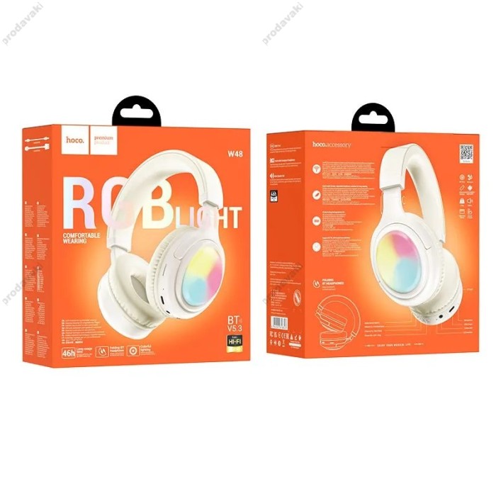 Бездротові Bluetooth навушники Hoco W48 Focus BT headphones Milky White