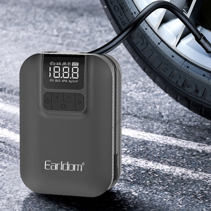 Автомобільний компресор насос Earldom ET-V2 Car Air Pump 2500 mAh Black