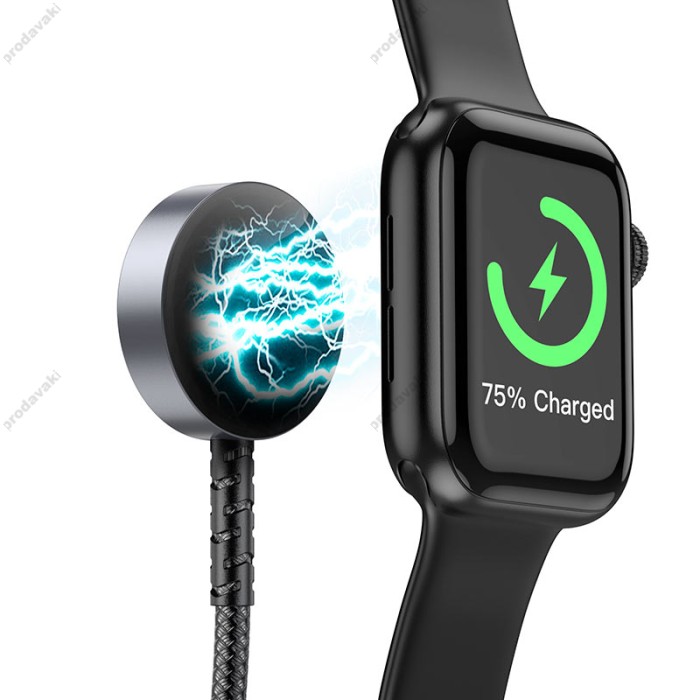 Зарядний пристрій Hoco CW54 Cable 2in1 Lightning / Apple Watch 2.4A 1.2m Black
