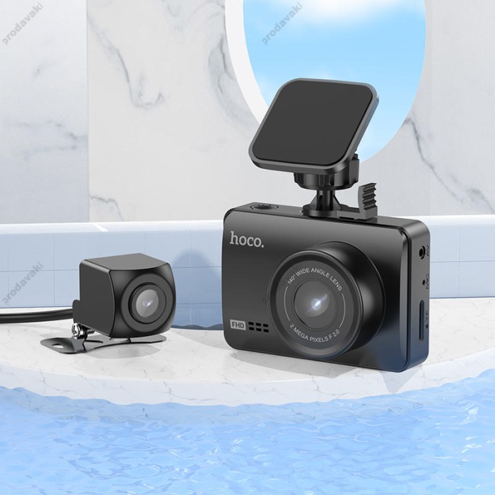 Відеореєстратор HOCO DV3 Driving Dual Channel Recorder камера заднього виду Black