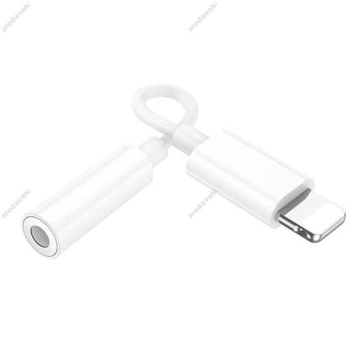 Кабель перехідник Adapter Lightning To 3.5mm Hoco LS34 White