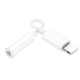 Кабель перехідник Adapter Lightning To 3.5mm Hoco LS34 White