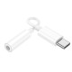 AUX-кабель аудіоадаптер Adapter USB C To 3.5mm Hoco LS35 White