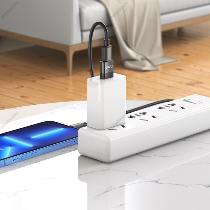 Перехідник Adapter USB-A To USB-C Hoco UA17 Black