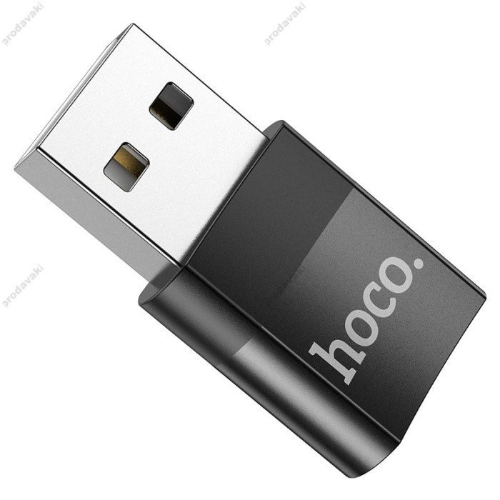 Перехідник Adapter USB-A To USB-C Hoco UA17 Black