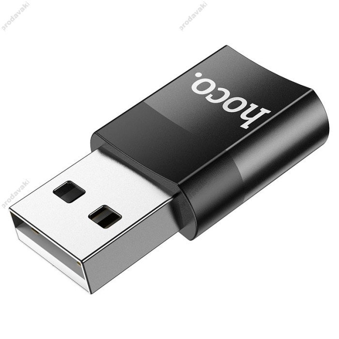 Перехідник Adapter USB-A To USB-C Hoco UA17 Black