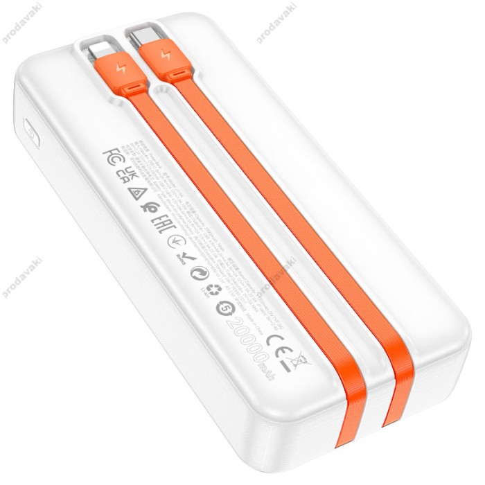 Повербанк портативний акумулятор Power Bank Hoco J119A Sharp fully 22.5W 20000 mAh White